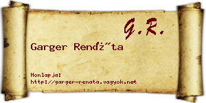 Garger Renáta névjegykártya
